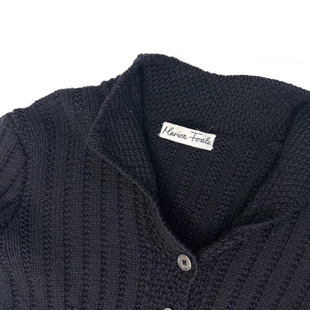 Vintage Late‎ 1990s  RARE Marion Foale Black Hand-Knit Cardigan Size M - Picture 6 of 9